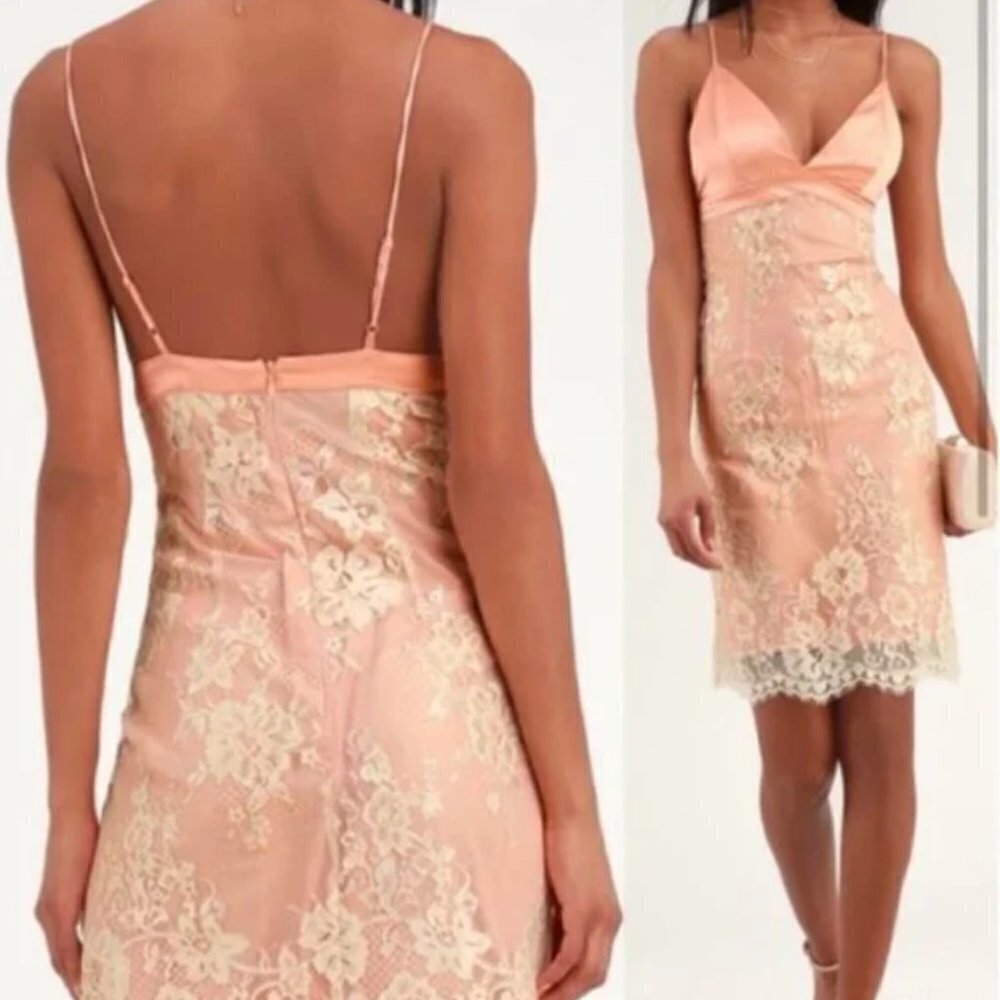 NWT Wayf Orange Lace Cami Dress